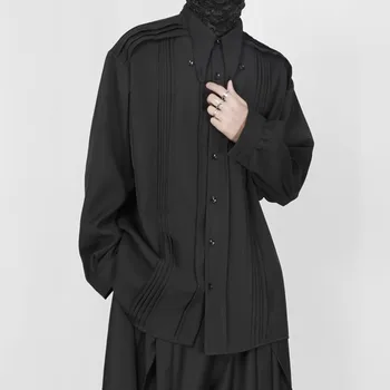 【užsakymą】Originalus naujas prancūzijos meno studentų dizaino asmeninį apykaklės juoda prarasti ilgomis rankovėmis marškinėliai