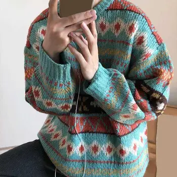 Stilingas Vyrų Žiemos Megztinis Mezgimo Vyrų Rudens Megztinis Spalvinga Elastinga Anti-sumažinti Vyrų Žiemos Megztinis Išlaikyti Šilumos