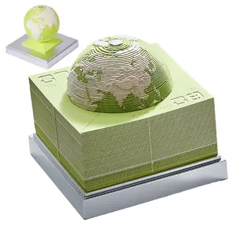 3D Žemės Kalendoriaus 2024 Kūrybos Žemės Formos Laikrodis Kalendorius Skulptūra Popieriaus Žemės Modelis Rip-Toli Popieriaus Drožyba Lipni