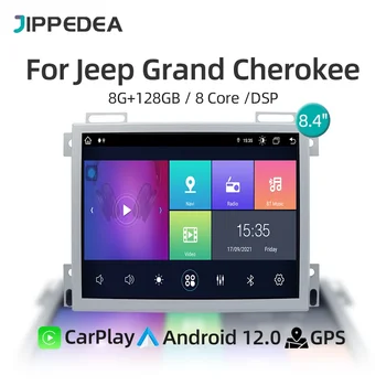 Carplay Android 12 Automobilio Radijo 4G LTE, GPS Navigacija Stereo Jeep Grand Cherokee Dodge Challenger Įkroviklis Durango RAM 1500 2500
