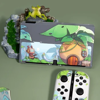 Nintendo Jungiklis Atveju OLED Priedai kietas lukštas, Minkštas Joycon Padengti Animacinių filmų Iliustracija Apsaugoti Atveju Perjungti Konsolės Žaidimas