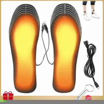 USB Šildomos Batų Vidpadžiai Elektros Koja Atšilimo Trinkelėmis Kojų Šilčiau Kojinių Padas Mat Žiemos Lauko Sporto Koja Šildyti Vidpadžiai