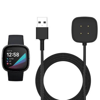 Dokas Įkroviklis Adapteris USB Įkrovimo Kabelis Maitinimo Laido Fitbit Atvirkščiai 4/3 Jausmą, 2 Smart Žiūrėti Versa4 Versa3 Sense2 Priedai
