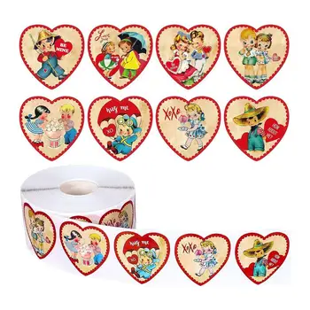 500pcs Valentino Lipdukai Vaikams Meilės Širdies Formos Popieriaus Etikečių Sandarinimo Lipdukai Širdies Lipdukai 8 Modelius Dekoratyviniai Vestuvių
