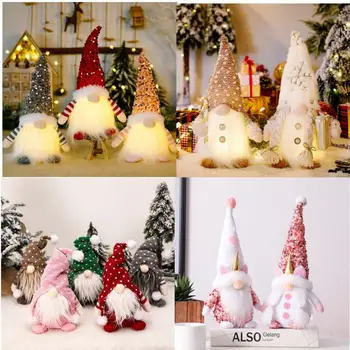 Kalėdų Gnome Lėlės Elf 30cm Led Šviesos Kalėdos Papuošalai, Papuošalai Namų 2024 Naujųjų Metų Dovana Vaikams