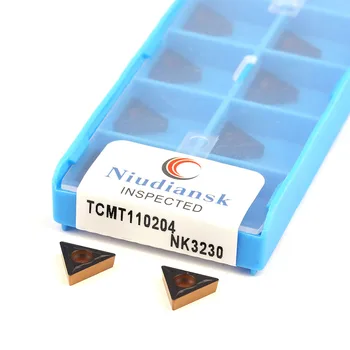 10vnt TCMT110204 NK3230 TCMT110208 NK3230 Dviejų spalvų padengtas karbidu CNC staklės, tekinimo įterpti Aukštos kokybės vidaus pjovimo įterpti