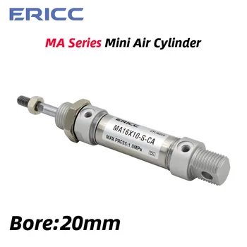MA Serijos Mini Oro Cilindrų 20 mm anga 25/50/75/100/125/150/175/200/250/300 mm stūmoklio eiga pneumatinių cilindrų MA20X25S-CA/U/CM