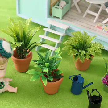 1:12 Miniatiūriniai Lėlių Mini Medis Vazoninių Ekologiškų Augalų Puodą Doll House Baldai, Namų Dekoro Modeliavimas Vazoninių Augalų