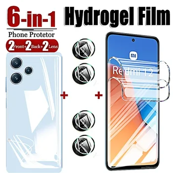 Minkštas Kino Hidrogel Redmi 12 Ekrano apsaugos Xiaomi Redmi 12c 12 Pastaba Pro 5G Pasaulio Hidrogelio Kino Kameros Objektyvą Grūdintas Stiklas