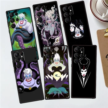 Maleficent Usula Disney Telefono dėklas Samsung Galaxy S22 S23 S20 S21 FE S10 S10E S9 Plus Ultra Pro Lite 5G Juodo Dangtelio