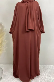 Turkijos Gobtuvu Turbaną Kaftan Dubajus Islamas Drabužius Malajų Abaja Moterų Musulmonišką Hidžabą Caftan Dress Marocain Kataras Omanas Turkija Skraiste