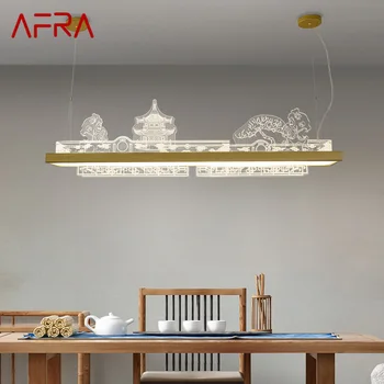 AFRA Šiuolaikinės Pakabukas Šviestuvo LED 3 Spalvų Kinijos Aukso Prabangos Kūrybos Kabo Žibintai Rungtynių, Valgomasis, Kambarys, Arbatos namai
