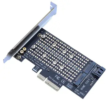Adapteris Valdybos Single/Dual M. 2 NVME NGFF, Kad Pcie 4x M2 SSD adapteris B/M Svarbiausių Paramos PCI Express 3.0 2230-2280 kietieji Diskai