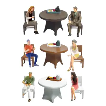 1:64 Diorama Gatvės Charakterį Pav Kėdės, Stalo Modelis, Valgomasis Scenos Simbolių Skaičius Lėlių Diorama 